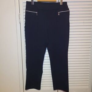 Women's Black Pants with Zipper Accents